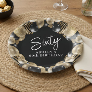 Schwarzes Gold 60. Geburtstag Pappteller
