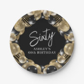 Schwarzes Gold 60. Geburtstag Pappteller (Vorderseite)