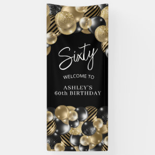 Schwarzes Gold 60. Geburtstag Tür Banner