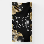 Schwarzes Gold 60. Geburtstags-Willkommen Banner (Vertikal)