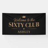 Schwarzes Gold 60. Geburtstags-Willkommensgruß Banner (Horizontal)