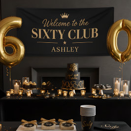 Schwarzes Gold 60. Geburtstags-Willkommensgruß Banner