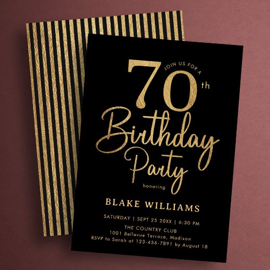 Schwarzes Gold 70. Geburtstag Einladung