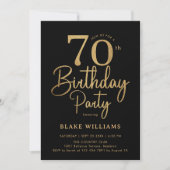 Schwarzes Gold 70. Geburtstag Einladung (Vorderseite)