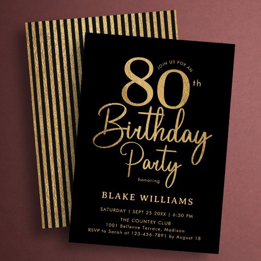 Schwarzes Gold 80. Geburtstag Einladung