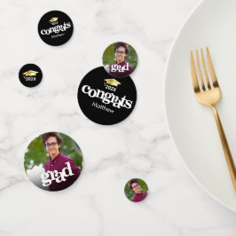 Schwarzes Gold Abschluss 3 Foto fett formatierte T Konfetti