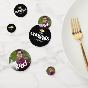 Schwarzes Gold Abschluss 3 Foto fett formatierte T Konfetti