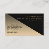 Schwarzes Gold Abschluss Foto Namenskarten einfüge (Rückseite)