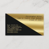 Schwarzes Gold Abschluss Foto Namenskarten einfüge (Rückseite)