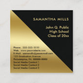 Schwarzes Gold Abschluss Foto Namenskarten einfüge (Rückseite)