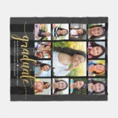 Schwarzes Gold Abschluss K-12 Foto Collage Script Fleecedecke (Vorderseite (Horizontal))
