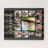 Schwarzes Gold Abschluss K-12 Foto Collage Script Puzzle (Horizontal)