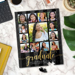 Schwarzes Gold Abschluss K-12 Foto Collage Script Puzzle<br><div class="desc">Seien Sie stolz, freuen Sie sich und zeigen Sie diesen Meilenstein Ihres Lieblingsgrades. Schaffen Sie dieses geistliche, atemberaubende, einfache, moderne, personalisierte High School Abschluss K - 12 Foto Collage Puzzle für einen wahren Schatz, den Sie immer schätzen werden. Ein unterhaltsames, elegantes visuelle der Schriftzeichen aus Gold, ihr Name, ihr Klassenzimmer...</div>