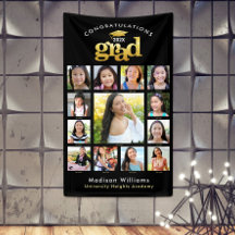 Schwarzes Gold Abschluss K-12 FotoCollage Moderne