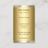 Schwarzes Gold Abstrakt stilvolles Unternehmen Visitenkarte (Rückseite)