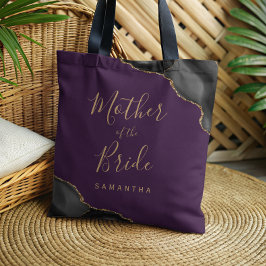 Schwarzes Gold-Achat Lila Mutter der Braut Tasche