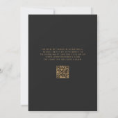 Schwarzes Gold-Achat-Script Dark-QR-Code 18. Gebur Einladung (Rückseite)