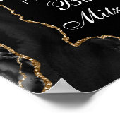 Schwarzes Gold Agate Bar Mitzvah Party Willkommen Poster (Ecke)