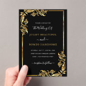 Schwarzes Gold Akryllische Hochzeitsvorlage Acryleinladungen (Insitu (Handheld))