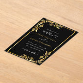 Schwarzes Gold Akryllische Hochzeitsvorlage Acryleinladungen (Ablage )