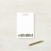 Schwarzes Gold Apfel Bücherregal Personalisierter Post-it Klebezettel (Auf Schreibtisch)