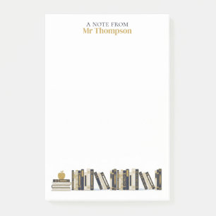 Schwarzes Gold Apfel Bücherregal Personalisierter Post-it Klebezettel