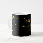 Schwarzes Gold Aquarius Sternkonstellation Geburts Kaffeetasse (Vorderseite Links)