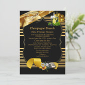 Schwarzes Gold, Art-Deko-Brunch-Ankündigungen Einladung (Stehend Vorderseite)