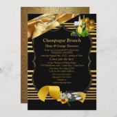 Schwarzes Gold, Art-Deko-Brunch-Ankündigungen Einladung (Vorne/Hinten)