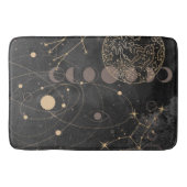 Schwarzes Gold Astrologisches Muster Badematte (Vorderseite)