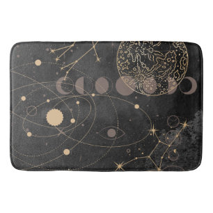 Schwarzes Gold Astrologisches Muster Badematte