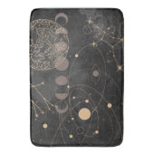 Schwarzes Gold Astrologisches Muster Badematte (Vorderseite Vertikal)