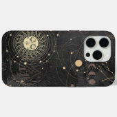 Schwarzes Gold Astrologisches Muster Case-Mate iPhone Hülle (Rückseite (Horizontal))