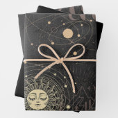 Schwarzes Gold Astrologisches Muster Geschenkpapier Set (Beispiel)