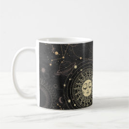 Schwarzes Gold Astrologisches Muster Kaffeetasse