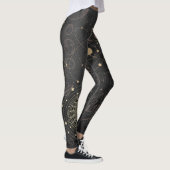 Schwarzes Gold Astrologisches Muster Leggings (Rechts)