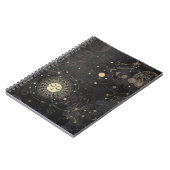 Schwarzes Gold Astrologisches Muster Notizblock (Linke Seite)