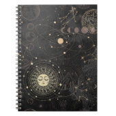 Schwarzes Gold Astrologisches Muster Notizblock (Vorderseite)