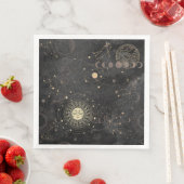 Schwarzes Gold Astrologisches Muster Serviette (Beispiel)