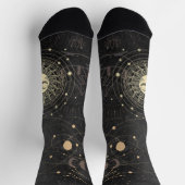 Schwarzes Gold Astrologisches Muster Socken (Oben)