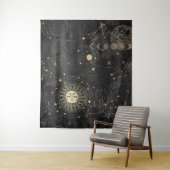 Schwarzes Gold Astrologisches Muster Wandteppich (Beispiel)