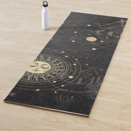 Schwarzes Gold Astrologisches Muster Yogamatte (Beispiel)