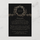 Schwarzes Gold auf Ebony Botanische Monogramm-Hoch Begleitkarte (Vorderseite)