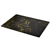 Schwarzes Gold aus Marmormonogramm Schneidebrett (Ecke)