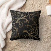 Schwarzes Gold Barock Kissen (Decke)