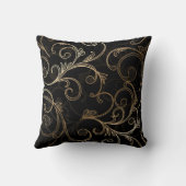 Schwarzes Gold Barock Kissen (Rückseite)