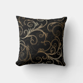 Schwarzes Gold Barock Kissen
