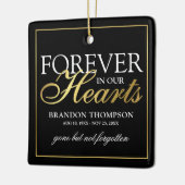 Schwarzes Gold Beerdigung Foto Weihnachten Keramikornament (Links)