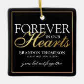 Schwarzes Gold Beerdigung Foto Weihnachten Keramikornament (Vorderseite)