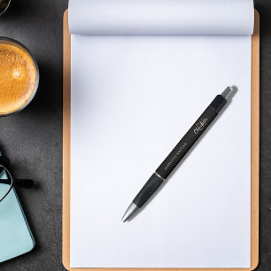 Schwarzes Gold benutzerdefiniertes Monogramm Namen Kugelschreiber